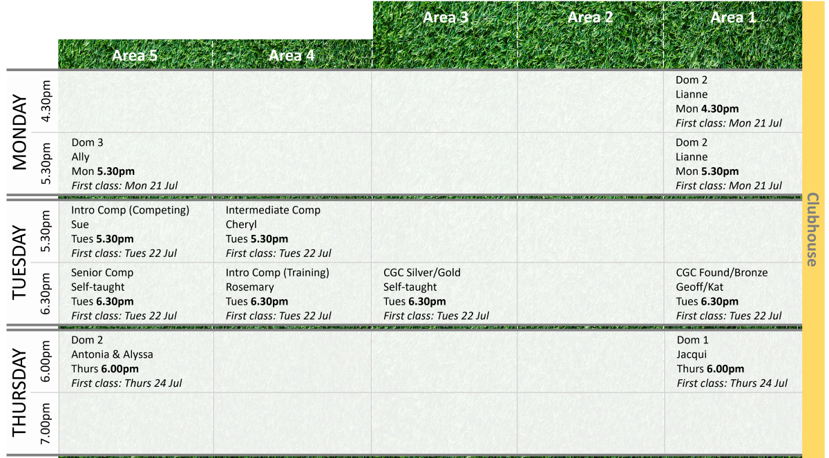 Term 3 2025 class schedule