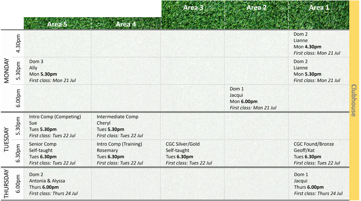 Term 3 2025 class schedule